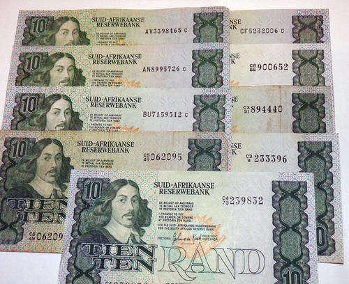Lot of 7 Old Ten Rand Notes