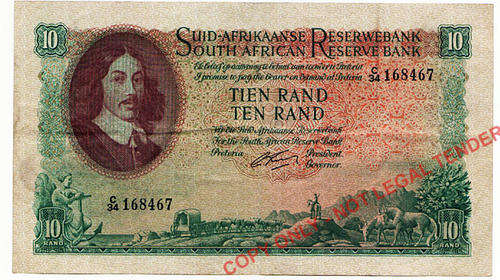 South African Ten rand note