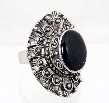 Accessorize yourself this summer !!!! Stunning Silver tone epoxy adjustable size ring