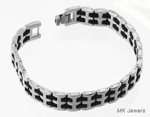 Stunning SOLID Stainless Steel Bracelet for Him, hallmarked & from Italy !!!!