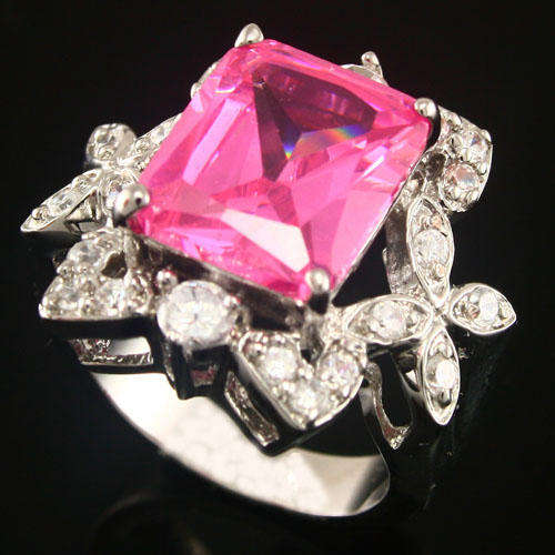 HEAD TURNER!!!!! Simulated Pink Sapphire ring - Size 9