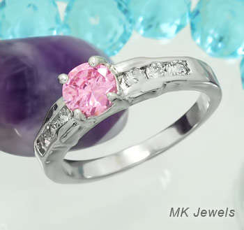 Cute Simulated Pink Sapphire ring - Size 6