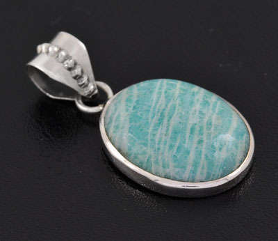 Genuine AMAZONITE Solid Sterling Silver Pendant, a rare piece!!!