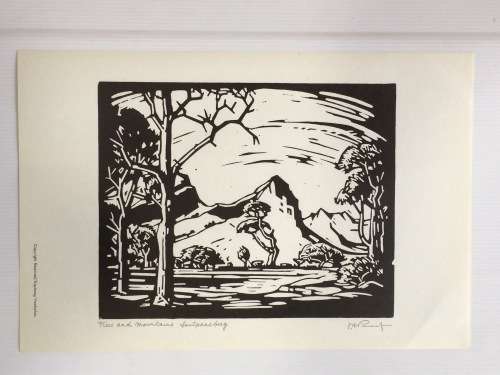 J.H. Pierneef - "Trees and Mountains Soutpansberg"