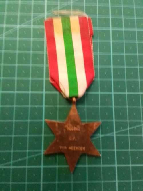 WW 2 ITALY STAR NAMED