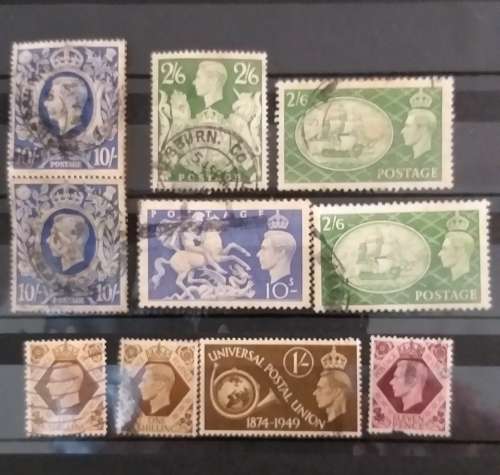 Assorted KGVI high face value stamps. Read description below.