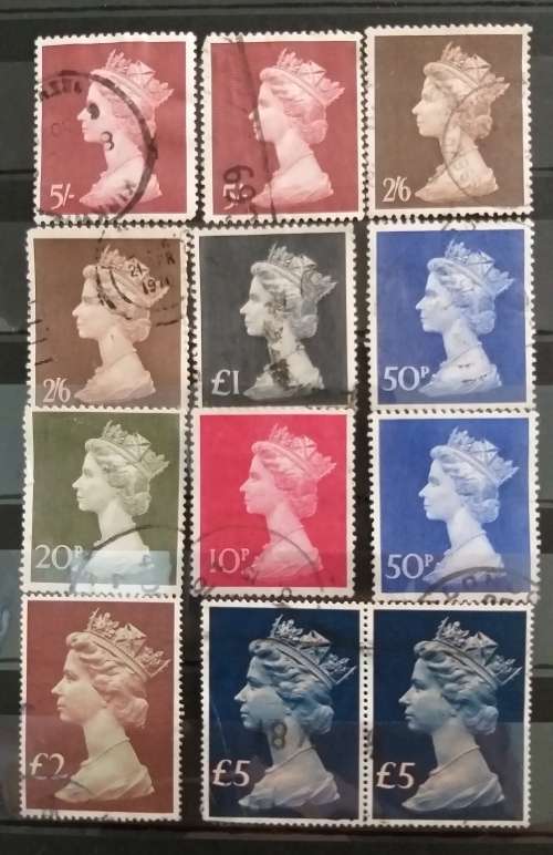Great Britain assorted high face value stamps