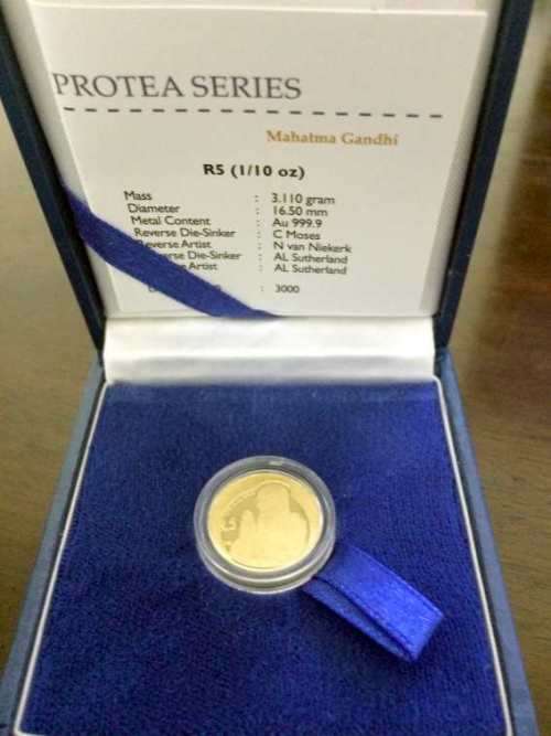 2008 Protea 1/10th Gold - Mahatma Ghandi