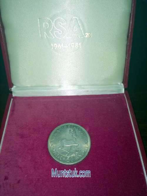 1961 RSA Silver Proof 50c (Red SAM Box)