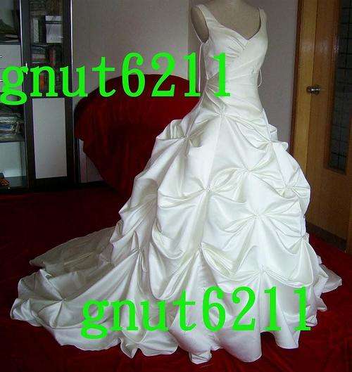 Ready Made White Tafetta Wedding Gown