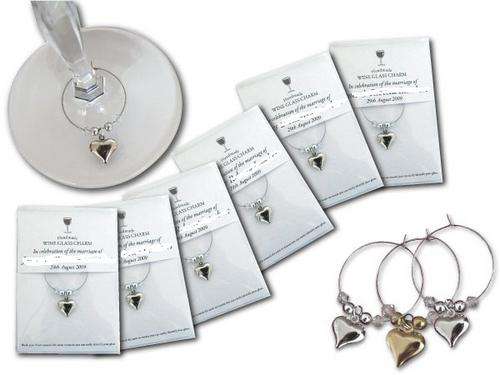 Personalised Wedding Favour Wine Glass Charm