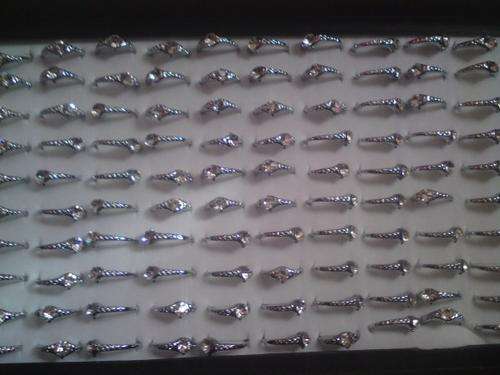 ** Resellers Dream ** 100 Quality Silver Plated Rings With Cubiz Ziconia Diamond Various Sizes