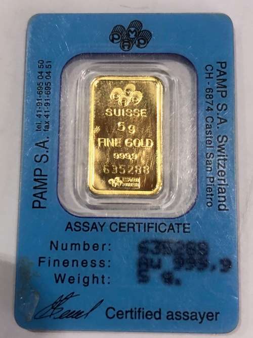 5g "Pamp Suisse" 999.9 gold bar