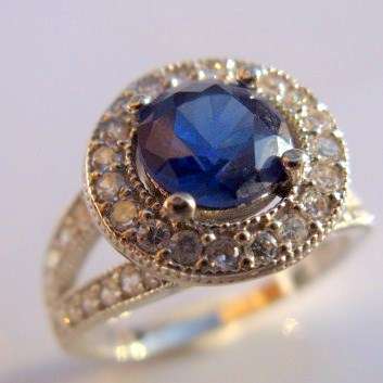 Sapphire and topaz set in 925 SOLID STERLING SILVER size 7.25. XMAS SPECIAL!!