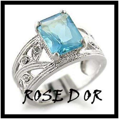 LIGHT BLUE CZ DESIGNED DRESS RING!!!  SIZE 7