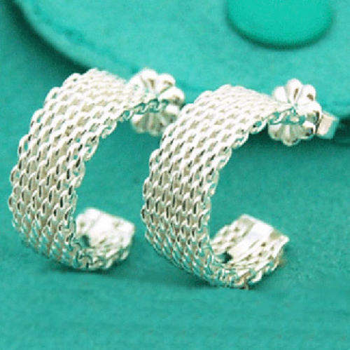 Stunning sterling silver MESH EARRINGS