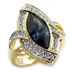 ANNA PAQUIN Inspired - Gold Plated Sapphire Crystal Ring!! Size 7/17mm.