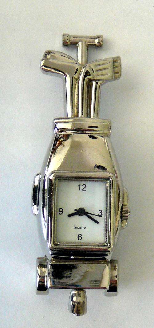BEAUTIFUL MINIATURE CLOCK "GOLFBAG"