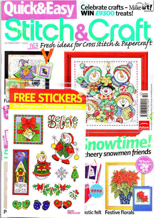 QUICK & EASY STITCH & CRAFT MAGAZINE OCTOBER 2007 INCLUDES THE GIFT! - CLOSING DOWN SALE!