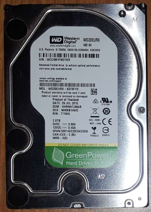 2TB WD 3.5" Hard drive