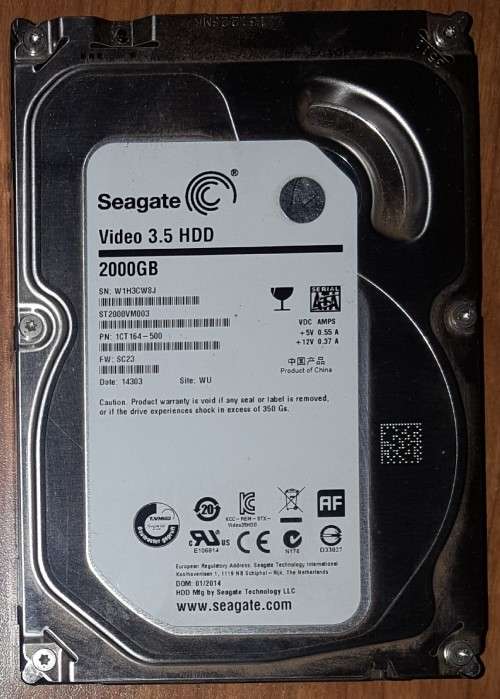 2TB Seagate 3.5" Hard drive