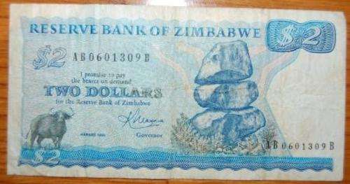 !!! Zimbabwe  $2  Note in used Condition !!!