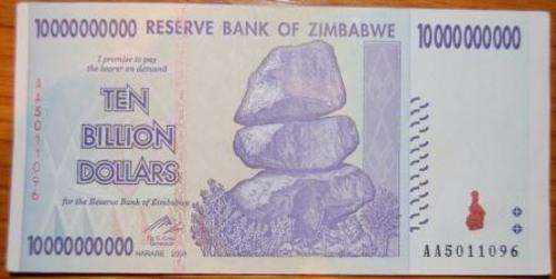 !!! Zimbabwe Ten Billion Dollar Note with AA prefix !!!