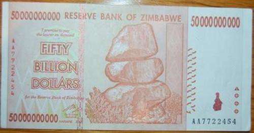 !!! Zimbabwe Fifty Billion Dollar Note with AA prefix !!!