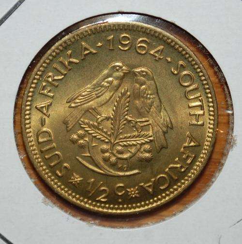 " 1964 South Africa UNC 1/2 cent "