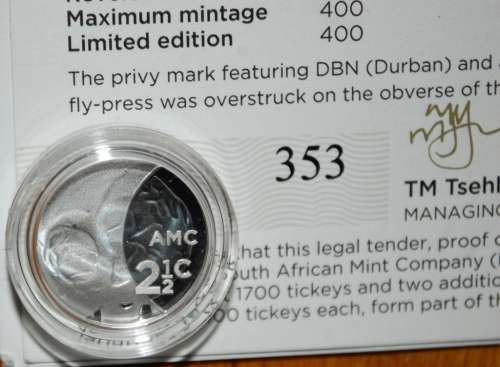 ` 2018 Proof 21/2 Cent - Computed Tomography with DBN Privy Fly press `