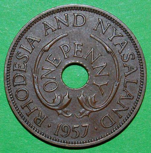 !!! 1957 - 1Penny - Rhodesia !!!