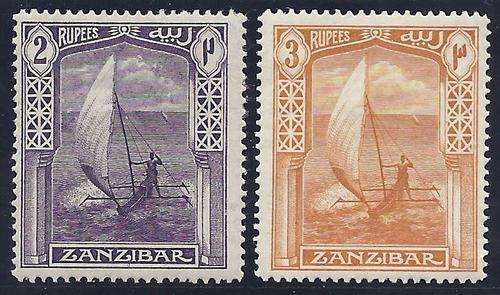 Zanzibar 1914/22 set: 2 Rupees & 3 Rupees Fine mint. SG 271/2. CV R 450. See below.