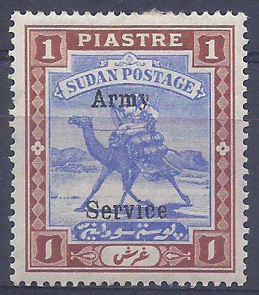 Sudan 1906 Army Service fine mint. SG A10 . CV R 480. See below.