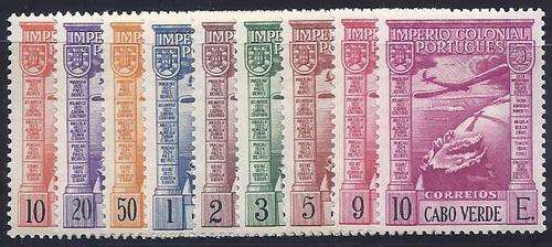 Cape Verdi 1938 AIR set of 9 mint. SG 307/15. CV R 580. See below.