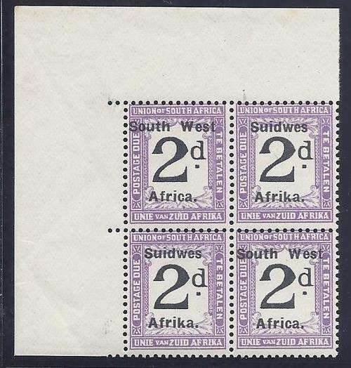SWA 1927 Postage Due block superb MNH. SACC 35. See below.