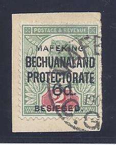 Mafeking: 1900 SG 13 fine used on piece. CV R 1800. See below.