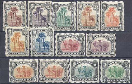 Nyassa 1901 set of 13 superb mint. SG 27/39 Perf 14. CV R 360++. See Below.