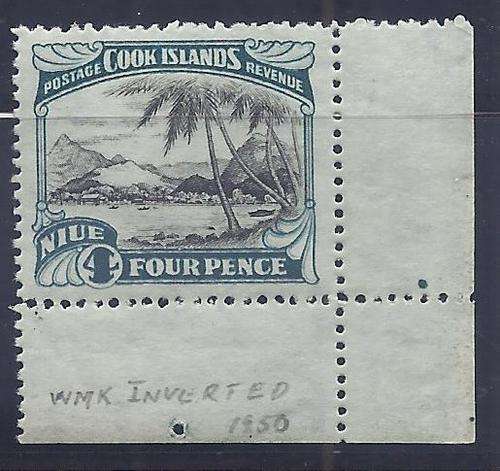 Cook Islands (Niue) 1950 variety: Inverted & reversed wmk. MNH. SG 93y. CV R 450. See below.
