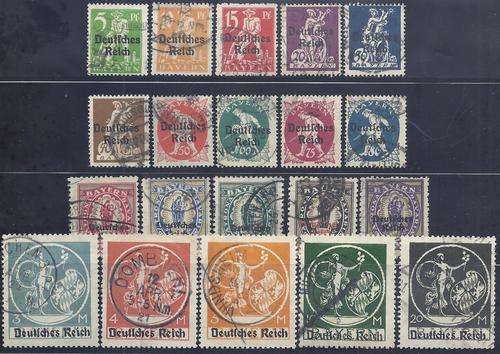 Germany 1920 ovpt. set of 20 fine used. SG 117/36. CV R 2,700. See below.