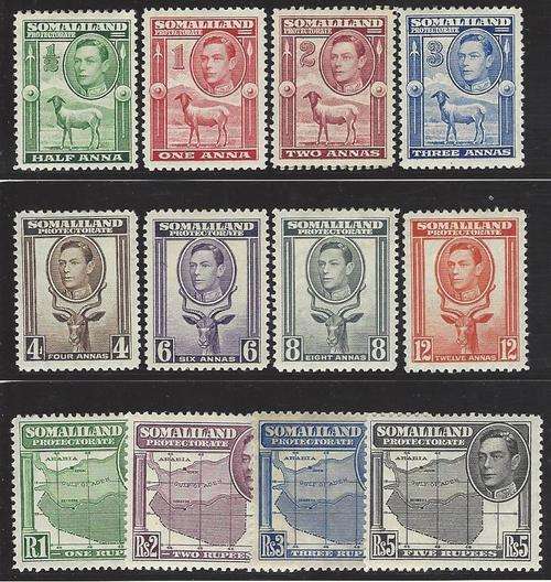 Somaliland 1938 George VI set of 12 Superb MNH. SG 93/104. CV R 3,240. See below.