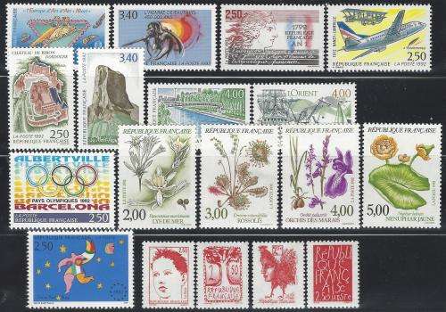 France 1992 Set/group of 18 superb MNH. SG between 3077/100. CV GBP40/R740. See below.