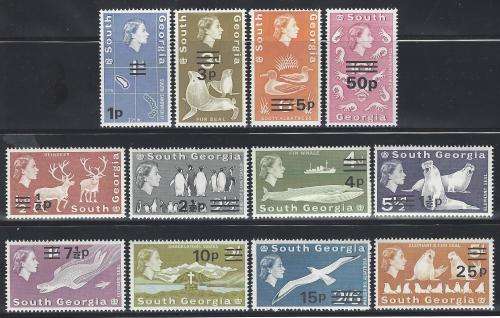 South Georgia 1977/8 QE II set of 12. CV R 1,650. Superb MNH. SG 53/66. See below.