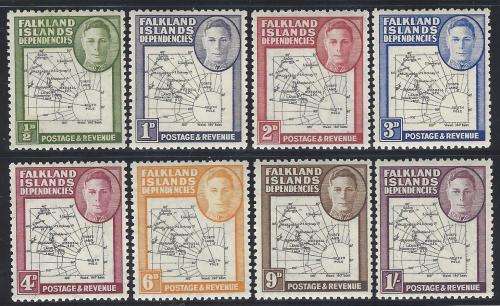 Falkland Dependencies 1946 George VI set of 8 superb MNH. SG G1/8. See below.