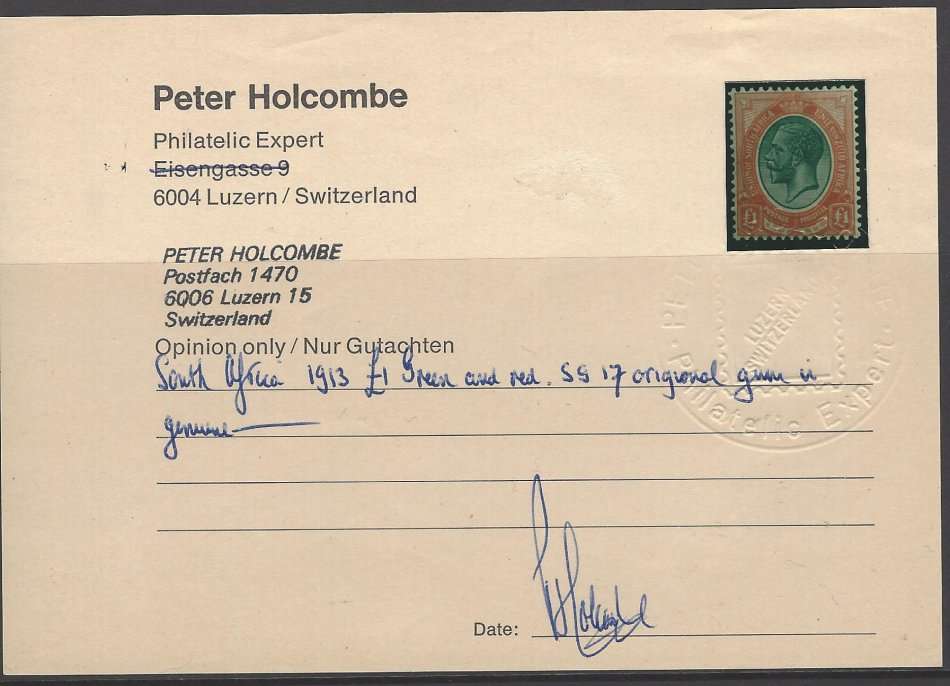 Union Kings Heads One Pound superb mint with Holcombe Certificate. SACC 16.  See below.