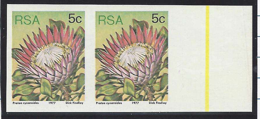 FOR JOHN ONLY: RSA 1977 variety: "Imperforate pair" Superb MNH. SACC 422d. See Below.