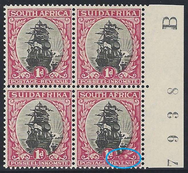 Union: June 1930 Roto Issue 1 Control "B" UHB 37 Cd with variety & sheet no. fine mint. See below.