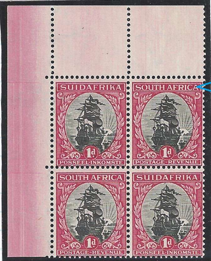Union: June 1930 Roto Issue 3 corner block with varieties superb MNH. See below.