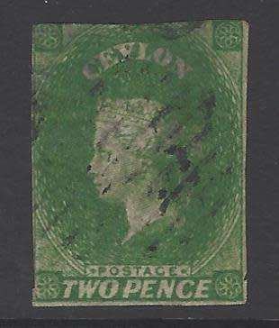 Ceylon: 1861 The scarce SG 33b used. CV R 1,450. See below.