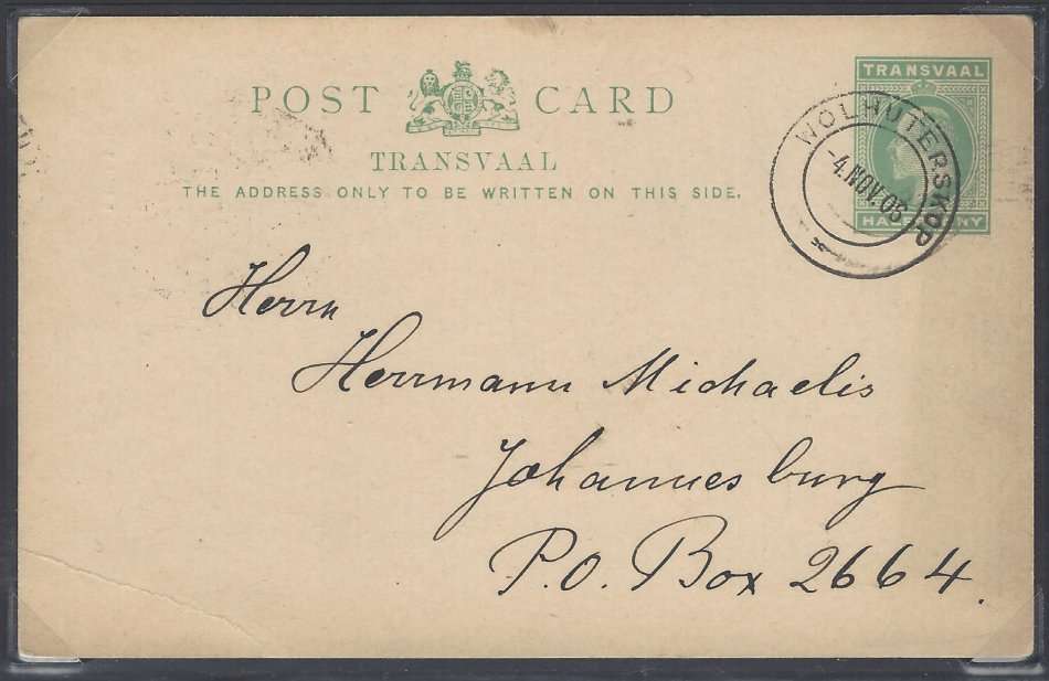 Transvaal Scarce early 2nd office WOLHUTERSKOP cds.