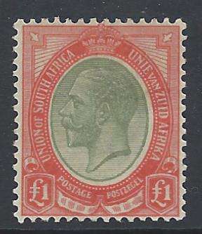Union Kings Head One Pound Pale Olive-green and Red superb mint & certified. SACC 16a. See below.
